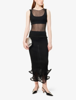 SIMKHAI: Kelso Slim-Fit Woven Knitted Midi Skirt