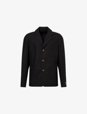 WILLY CHAVARRIA: Workwear Single-Breasted Cotton-Twill Blazer