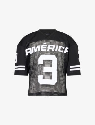 WILLY CHAVARRIA: America Football Patch-Embellished Netted Woven Jersey