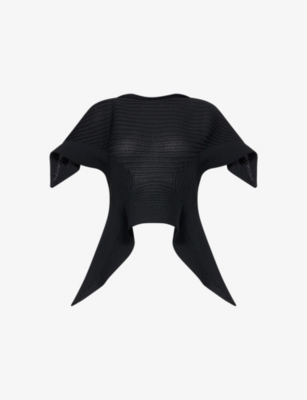 ISSEY MIYAKE: Subdued Asymmetric Knitted Top