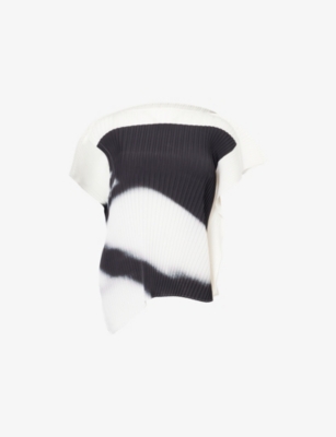 Issey Miyake Shadow Study Pleated Asymmetric Top