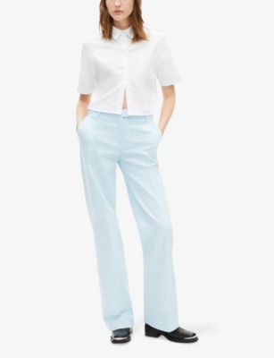 THE KOOPLES WOMENS THE KOOPLES REGULAR-FIT STRAIGHT-LEG TAILORED COTTON TROUSERS 