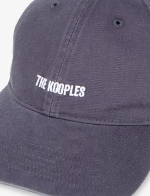 The Kooples Womens Blue Petrol Brand-embroidered Cotton Cap