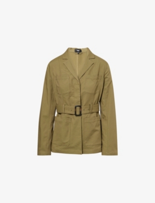 PAIGE: Cluny Belted Stretch-Cotton Blend Jacket