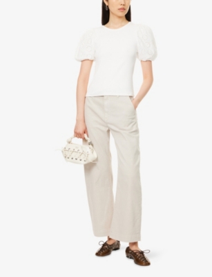 PAIGE: Arellia Ankle-Leg Stretch-Cotton Trousers