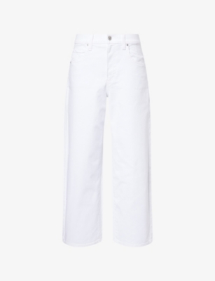 PAIGE WOMENS CAMERON ANKLE STRAIGHT-LEG DENIM JEANS CRISP WHITE 