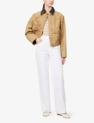 PAIGE WOMENS CRISP WHITE SASHA HIGH-RISE WIDE-LEG DENIM JEANS 