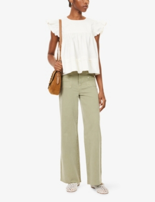 PAIGE: "Anessa 31"" Wide-Leg Denim Jeans"