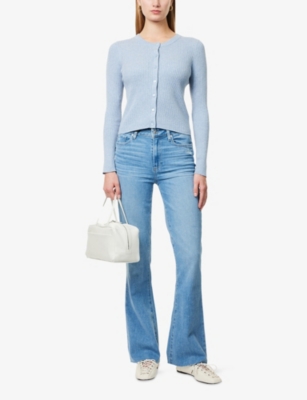 PAIGE WOMENS PAIGE ACQUA RIBBED COTTON-BLEND CARDIGAN 