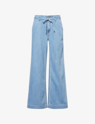 PAIGE: Zoey Relaxed-Fit Waist-Tie Cotton-Blend Jeans