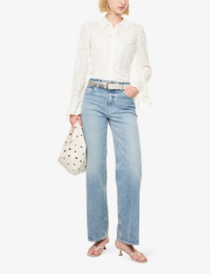 PAIGE: Tahoma Floral-Embroidery Silk Shirt