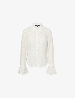 PAIGE: Tahoma Floral-Embroidery Silk Shirt