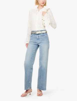 PAIGE: Sasha Wide-Leg Denim-Blend Jeans