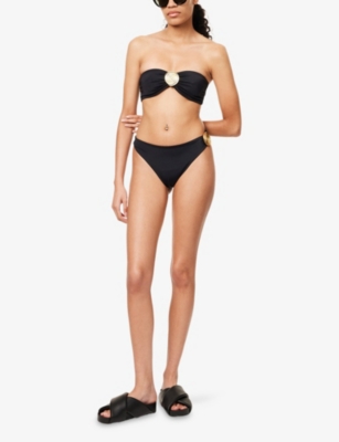 Away That Day Womens Cairo Embellished Bikini Bottoms Black Xs