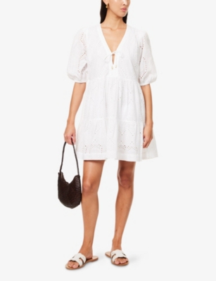 Heidi Klein Womens Wht-wht Rhode Island Broderie-anglaise Cotton Mini Dress