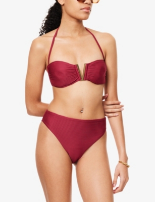 Heidi Klein Womens Cassis V-bar Bikini Top Bet-red Xs