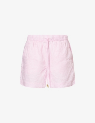HEIDI KLEIN: Baie De Cassis Mid-Rise Linen Shorts