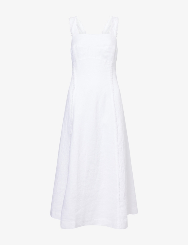 Pampelonne Square-Neck Linen Midi Dress