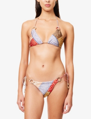 Zimmermann Womens Spliced Lucky Ring Tie-side Bikini Set