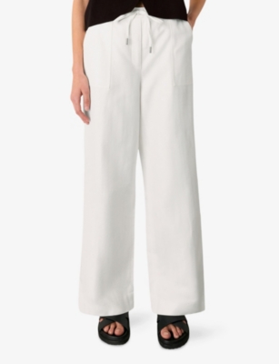 Leona Wide-Leg High-Rise  Linen-Blend Trousers