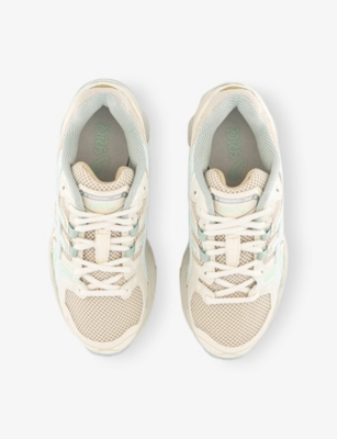 ASICS WOMENS GEL NIMBUS 9 WOVEN TRAINERS VANILLA WHITE 