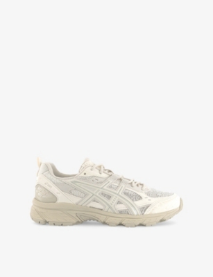 Asics Womens Cream Pure Silver Gel-nunobiki Faux-leather And Mesh Low-top Trainers