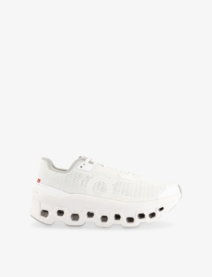 ON-RUNNING WOMENS WHITE WHITE F CLOUDMONSTER VOID MESH LOW-TOP TRAINERS 