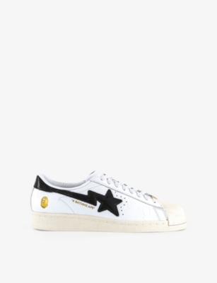 ADIDAS: adidas x BAPE Superstar V Leather Low-Top Trainers