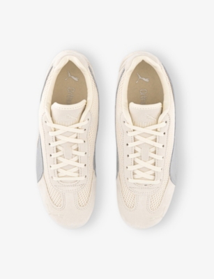 Puma Speedcat Beige Low Top Sneakers With Logo Patch On The Tongue And Formstrip Logo Detail On The Sidei In Premium Frosted Ivory Ma