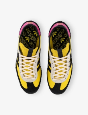 Adidas Originals Womens Yellow Core Black Sl 72 Leather Low-top Trainers In Yellow