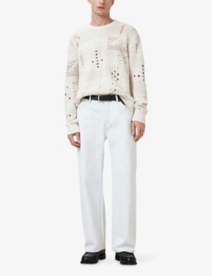 null: Harvey Crewneck Distressed Cotton Jumper