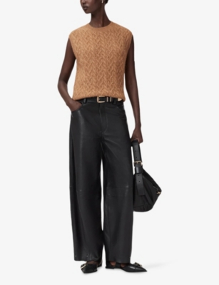 Allsaints Alpaca-blend Sirius Sweater Vest In Brown