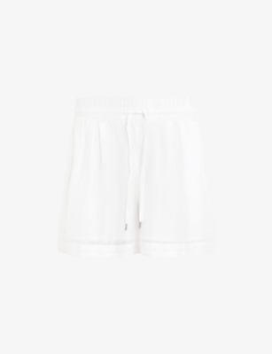 Allsaints Womens Snow White Tysh Elasticated-waist Woven Shorts