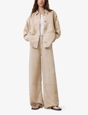 ALLSAINTS: Hettie Oversized Linen-Blend Shacket