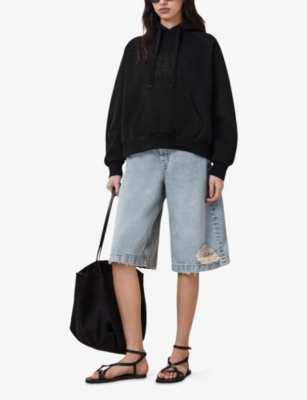 ALLSAINTS: Stacks Talon Brand-Embroidered Relaxed-Fit Cotton-Jersey Hoody