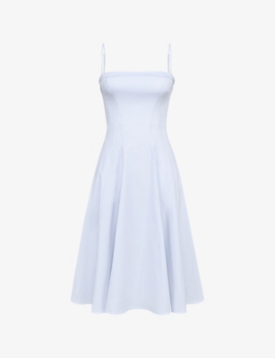 HOUSE OF CB: Dolly Square-Neck Stretch-Cotton Midi Dress