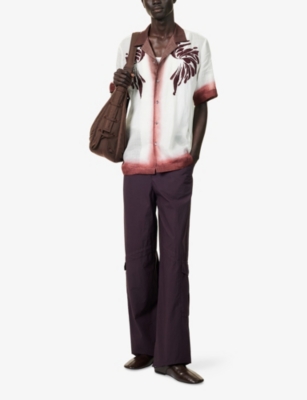 DRIES VAN NOTEN: Embroidered Short-Sleeves Woven Shirt