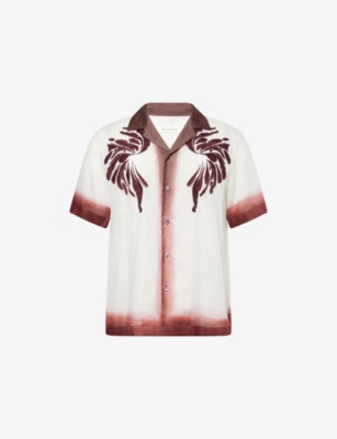 DRIES VAN NOTEN: Embroidered Short-Sleeves Woven Shirt