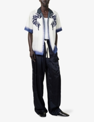 DRIES VAN NOTEN: Embroidered Short-Sleeves Woven Shirt