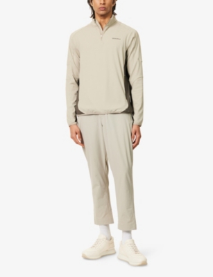 MANORS: 1/4 Zip Mid-Layer High-Neck Stretch-Woven Top