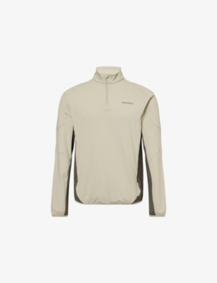 MANORS: 1/4 Zip Mid-Layer High-Neck Stretch-Woven Top