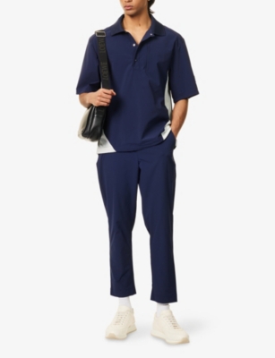 Manors Ens  Course Zip-pockets Stretch-woven Trousers In Navy