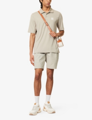 MANORS: Course Ribbed-Collar Woven Polo Shirt