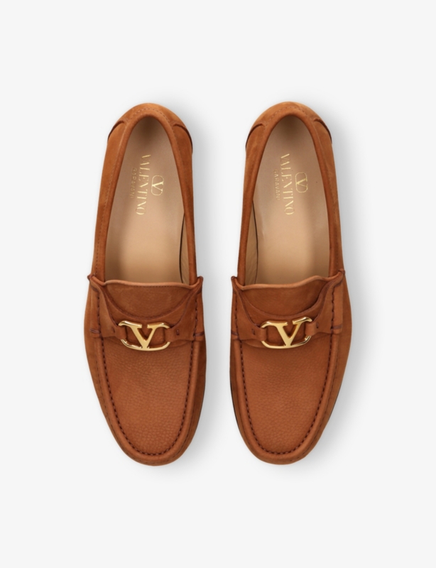 VLogo Leather Loafers