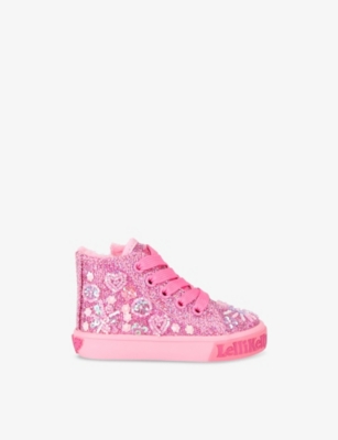 LELLI KELLY: Kids' Dafne Embellished Canvas Mid-Top Trainers