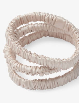 The White Company S  Skinny Sleep Silk Scrunchies Set Of Thr