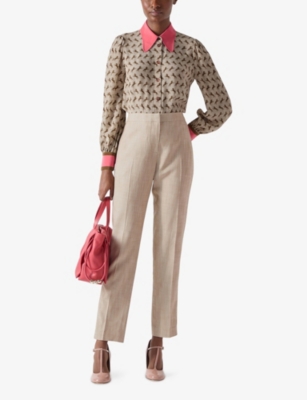 LK BENNETT: Amelia Slim-Leg Woven Trousers