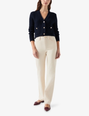 LK BENNETT: Shona V-Neck Cotton-Blend Cardigan