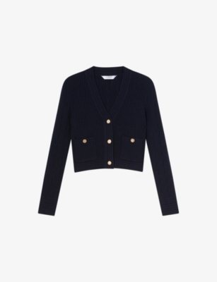 LK BENNETT: Shona V-Neck Cotton-Blend Cardigan