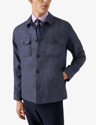 ETON: Four-Pocket Linen Overshirt